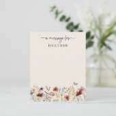 Carte de message Boho Fleur sauvage Baby shower (Debout devant)
