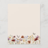 Carte de message Boho Fleur sauvage Baby shower (Dos)