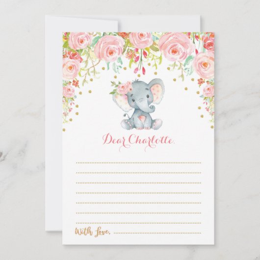 Carte de message Boho Floral Elephant Time Capsule (Devant)