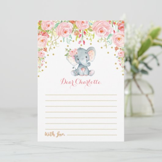Carte de message Boho Floral Elephant Time Capsule (Debout devant)