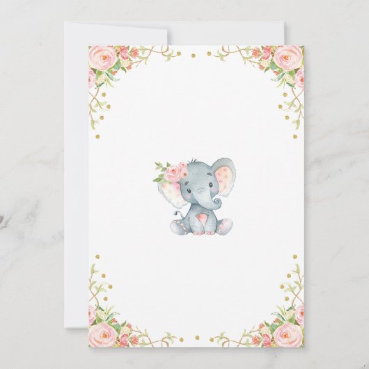 Carte de message Boho Floral Elephant Time Capsule (Dos)