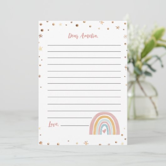 Carte de message Boho Rainbow Time Capsule Note (Debout devant)