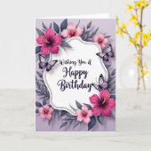 Carte de message botanique Chevron (Fleur jaune)