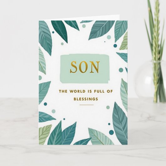 Carte de Message Cher pour un Fils (Devant)