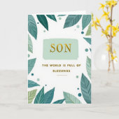 Carte de Message Cher pour un Fils (Fleur jaune)
