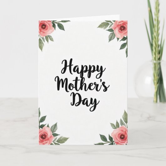 Carte de Message d'Affection Florale (Devant)