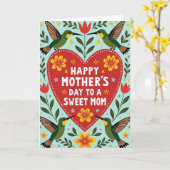 Carte de message d'amour à pois (Fleur jaune)