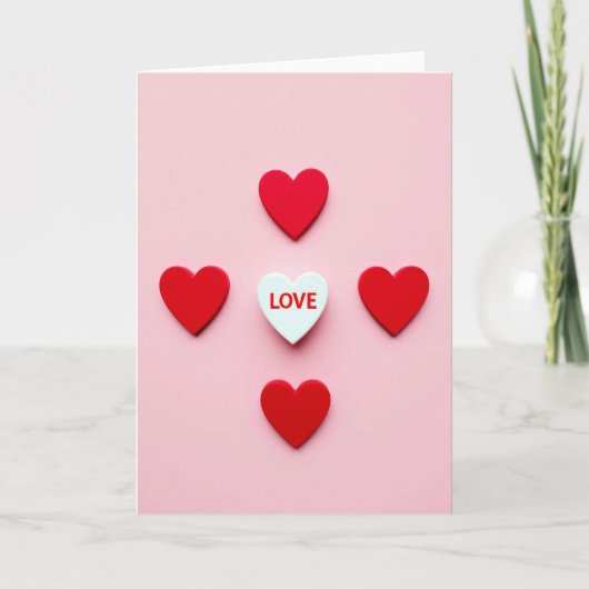 Carte de Message d'Amour Cœurs (Devant)