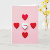 Carte de Message d'Amour Cœurs (Fleur jaune)