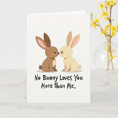 Carte de message d'amour de lapin (Fleur jaune)