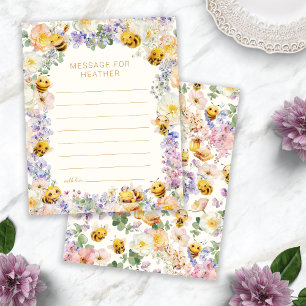 Carte de message d'anniversaire d'abeille