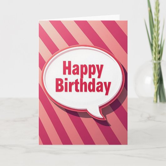 Carte de message d'anniversaire Rose (Devant)
