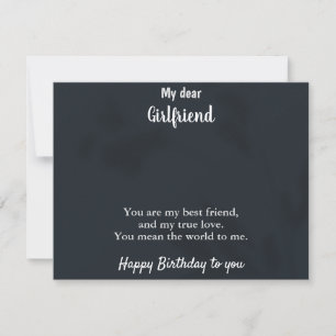 Carte de message de bijou pour petite amie