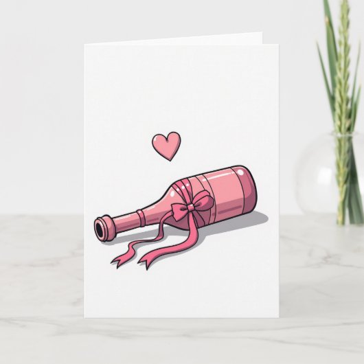 Carte de Message de Bouteille d'Amour (Devant)