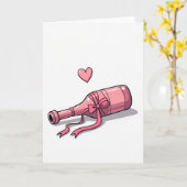 Carte de Message de Bouteille d'Amour (Fleur jaune)