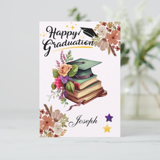 carte de message de cadeau de remise de diplôme un (Debout devant)