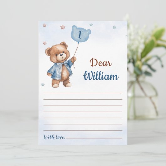 Carte de message de capsule temporelle d'anniversa (Debout devant)