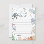 Carte de message de capsule temporelle de baleine  (Devant)