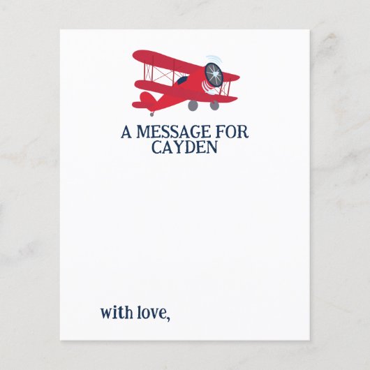 Carte de message de capsule temporelle pour le pre (Devant)