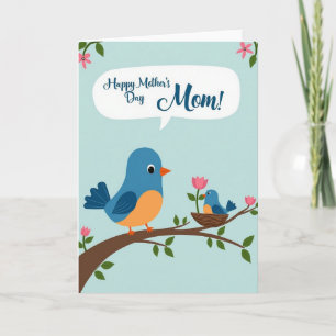 Carte de Message de Fête des Mères Bluebird