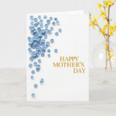 Carte de Message de Fête des Mères Florale Bleue (Fleur jaune)