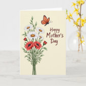 Carte de Message de Jardin Floral (Fleur jaune)