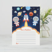 Carte de message de la capsule de fusée spatiale e (Debout devant)