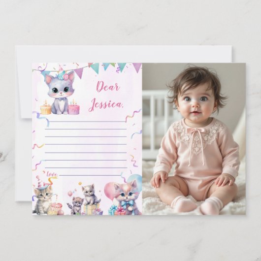 Carte de message de la Capsule de temps de chat Cu (Devant)