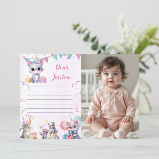 Carte de message de la Capsule de temps de chat Cu (Debout devant)