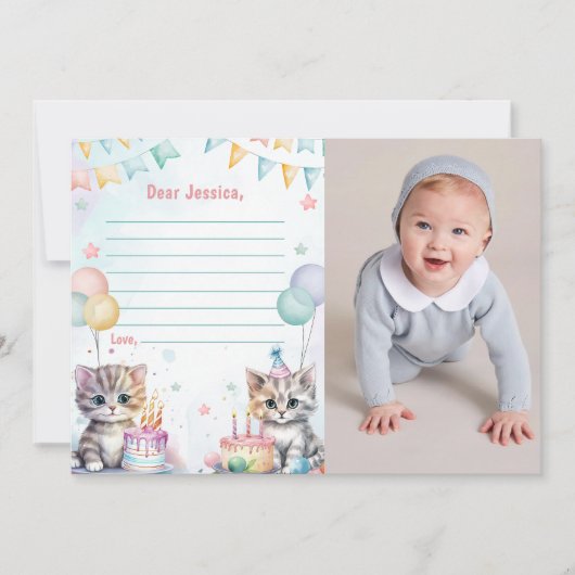 Carte de message de la Capsule de temps de chat Cu (Devant)