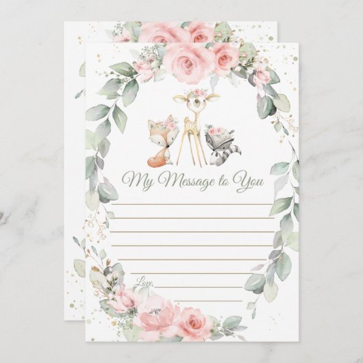 Carte de message de la capsule de temps floral pou (Devant / Derrière)