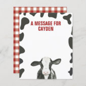 Carte de message de la Capsule Heure de naissance  (Devant / Derrière)