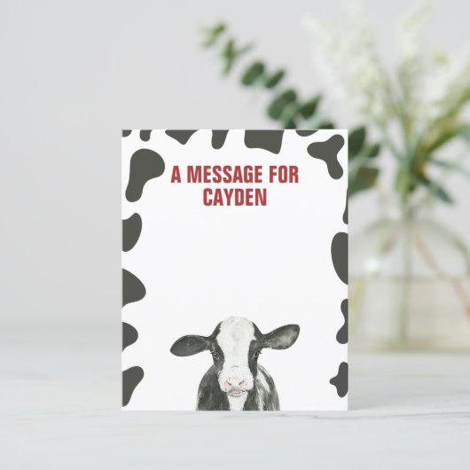 Carte de message de la Capsule Heure de naissance (Debout devant)