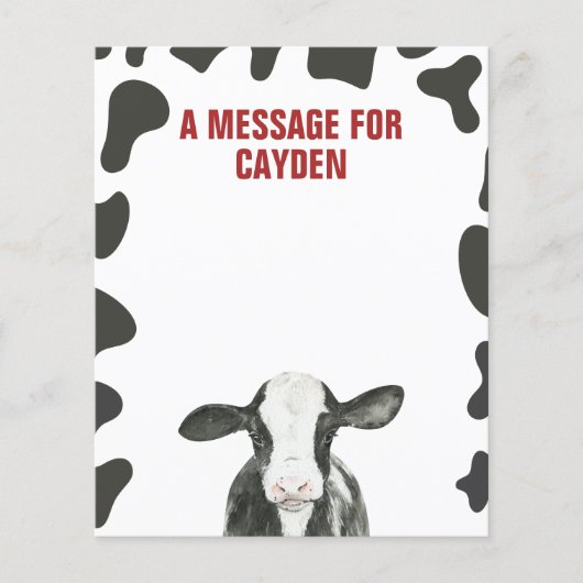 Carte de message de la Capsule Heure de naissance (Devant)