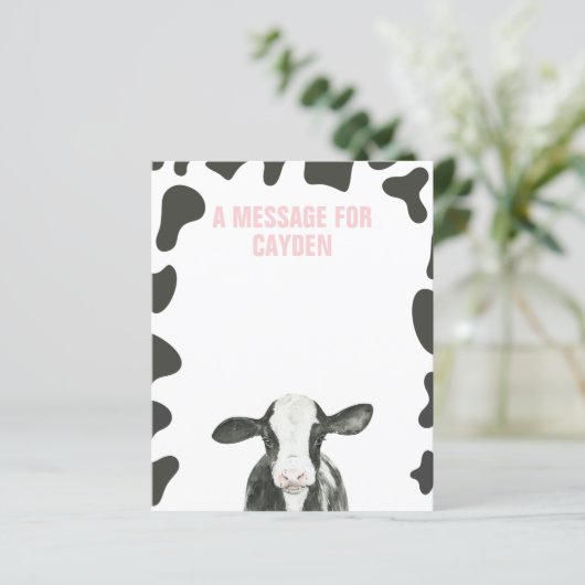 Carte de message de la Capsule Heure de naissance  (Debout devant)