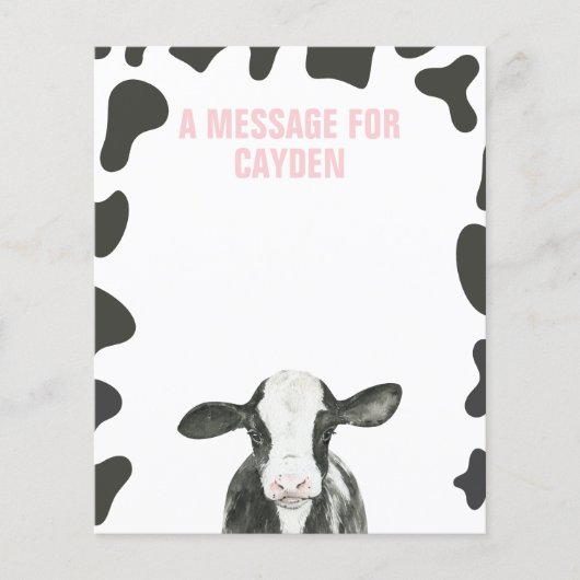 Carte de message de la Capsule Heure de naissance (Devant)