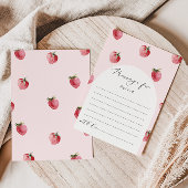 Carte de message de la première capsule de fraise