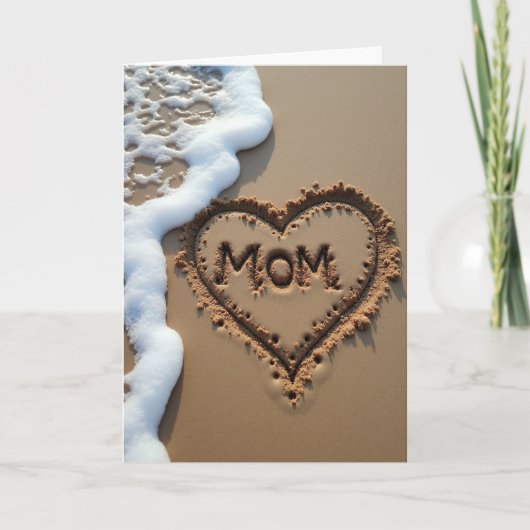 Carte de Message de Maman sur la Plage de Sable au (Devant)