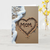 Carte de Message de Maman sur la Plage de Sable au (Fleur jaune)