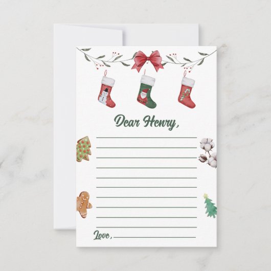 Carte de message de note d'anniversaire de Noël (Devant)