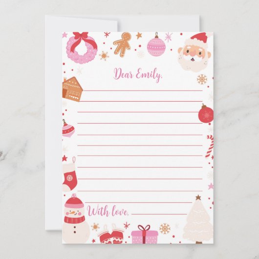 Carte de message de note d'anniversaire Noël (Devant)