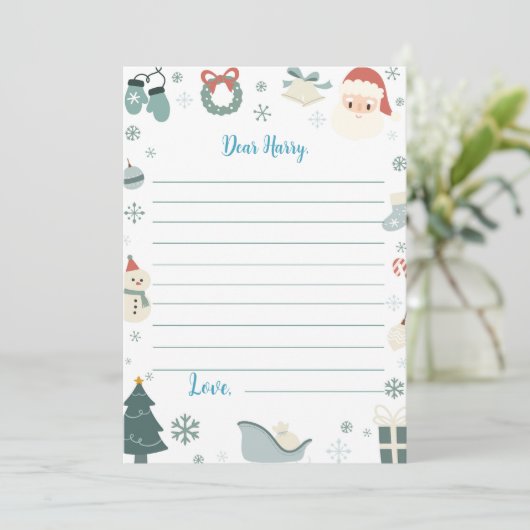 Carte de message de note d'anniversaire Noël (Debout devant)