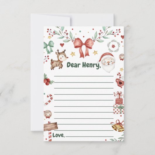 Carte de message de note de la capsule de Noël Pèr (Devant)