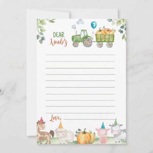 Carte de message de note de la capsule de temps de (Devant)