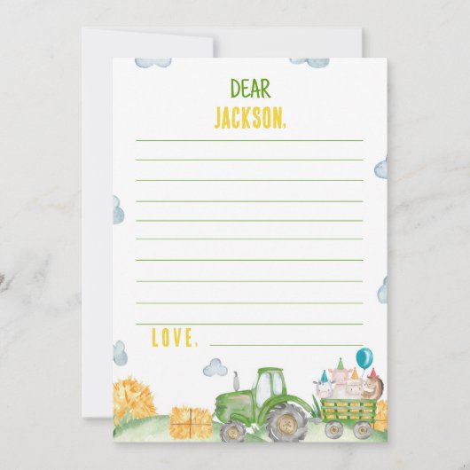 Carte de message de note de la capsule de temps de (Devant)