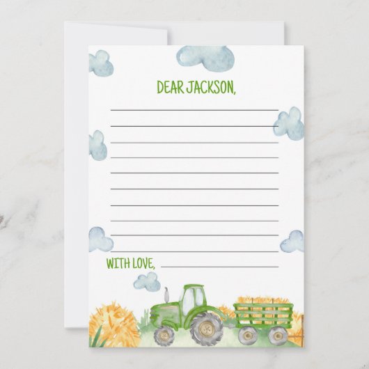 Carte de message de note de la capsule de temps de (Devant)