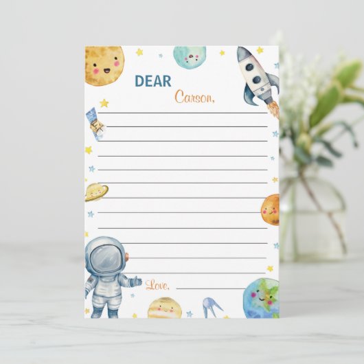 Carte de message de note de la capsule de temps ex (Debout devant)