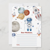 Carte de message de note de la capsule de temps ex (Devant)