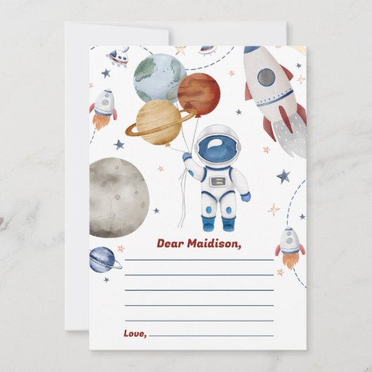 Carte de message de note de la capsule de temps ex (Devant)