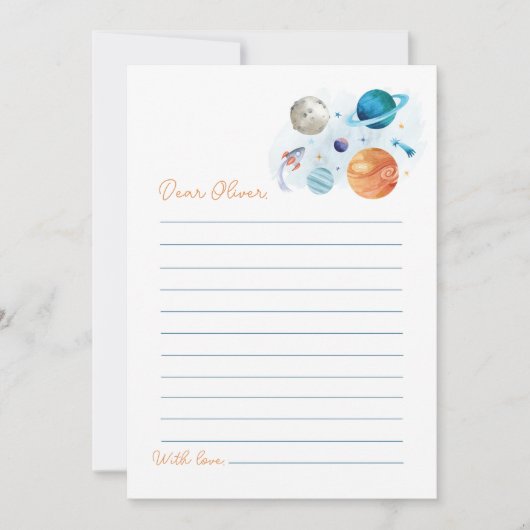 Carte de message de note de la capsule de temps ex (Devant)